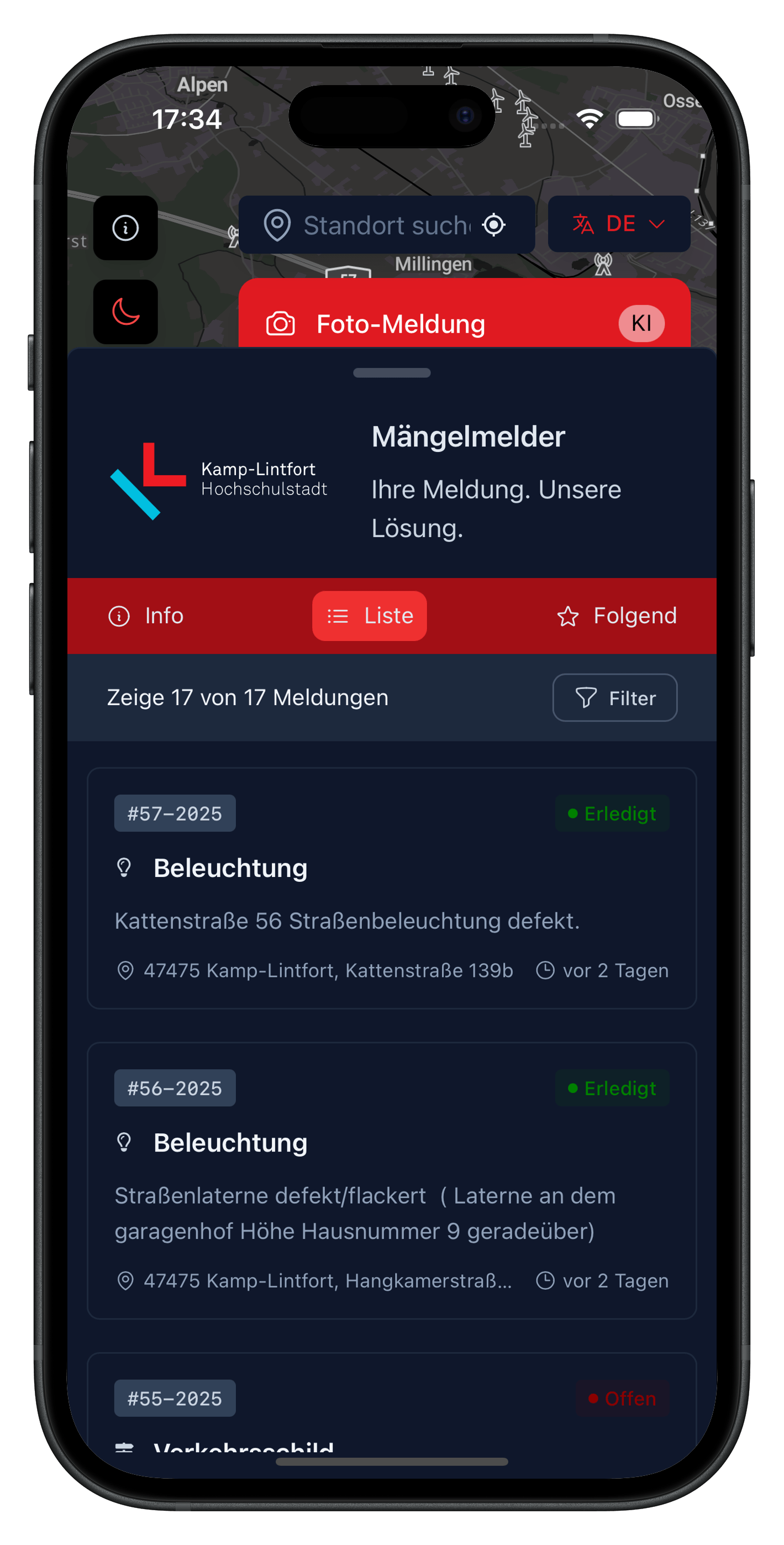 Neu: Mängelmelder für Kamp-Lintfort mit Mark-a-Spot