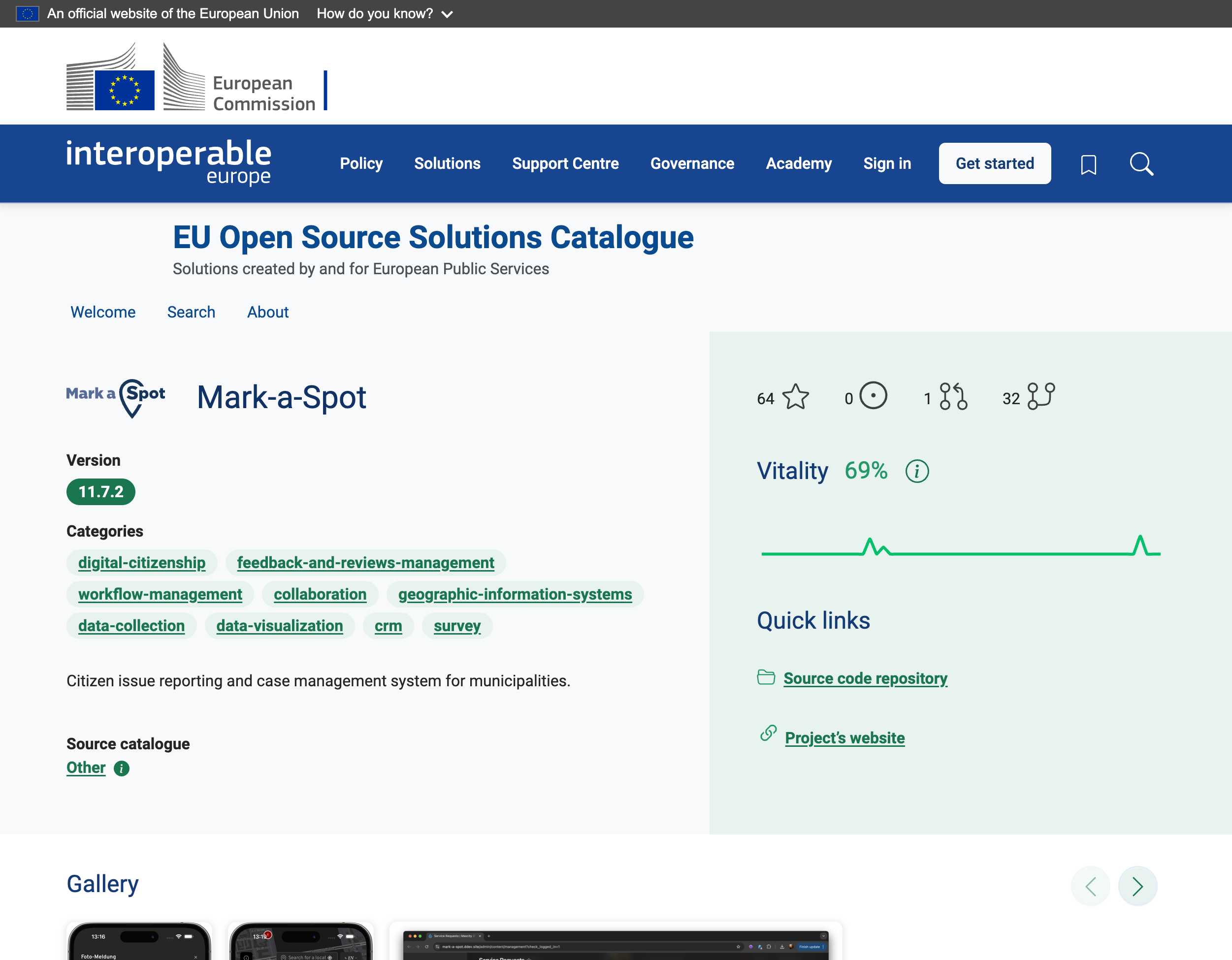 Mark-a-Spot im EU Open Source Solutions Catalogue gelistet