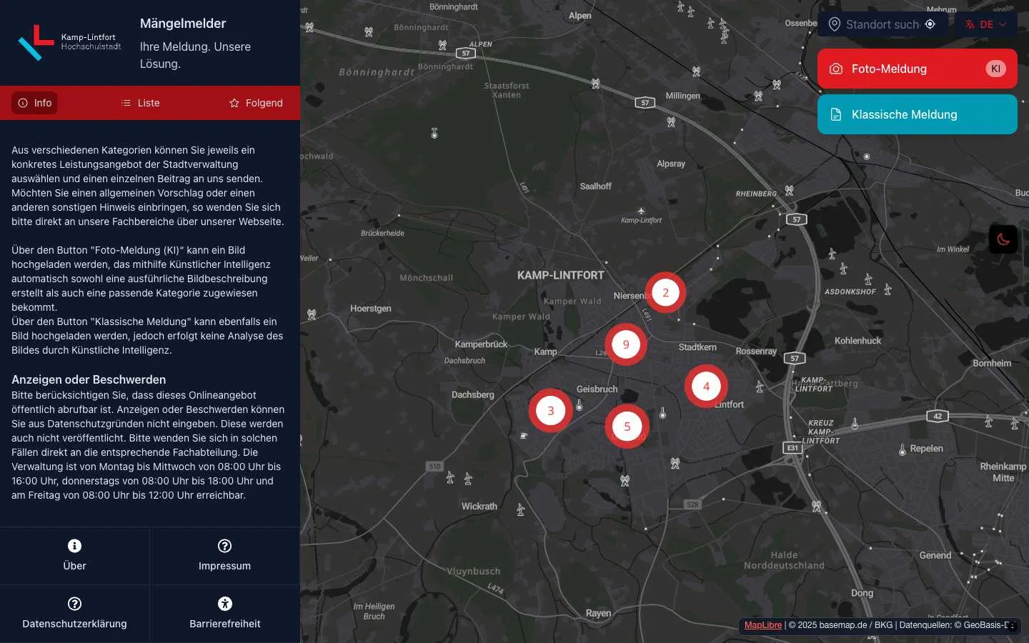 Bürgermelder Anliegenmanagement - Stadt Kamp-Lintfort