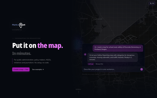CivicSpot: configure su mapa de reporte ciudadano en minutos